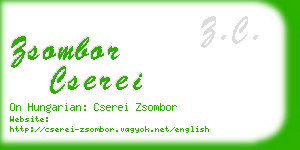 zsombor cserei business card